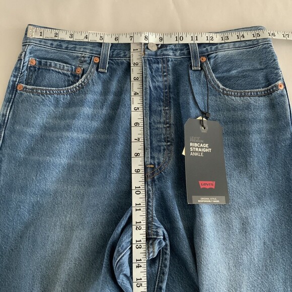 Levi’s Premium Jeans Blue Ribcage Straight Leg Ankle 31 - Picture 5 of 12
